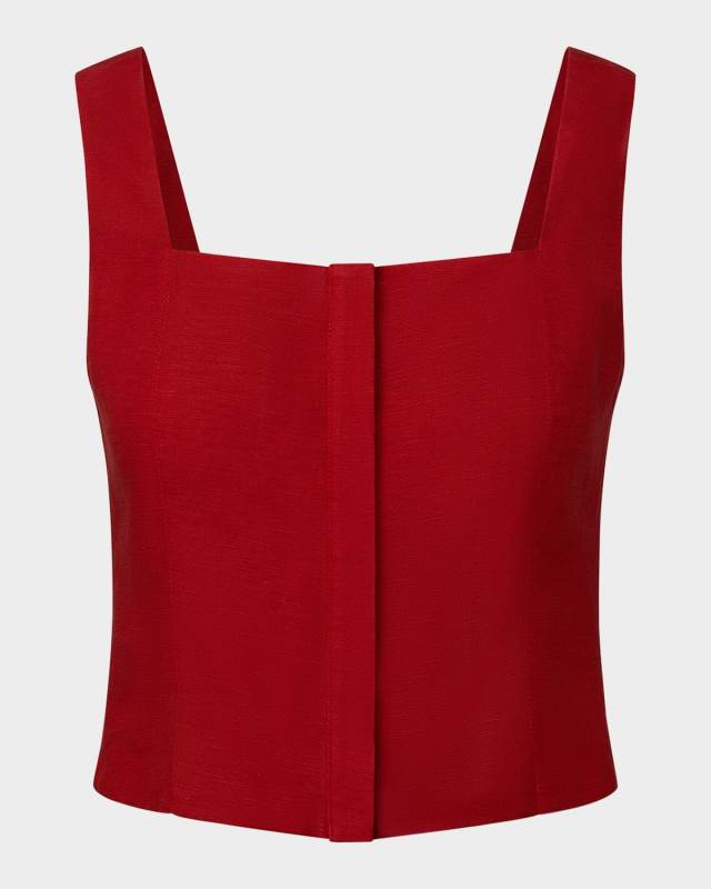 Air Linen Square-Neck Top